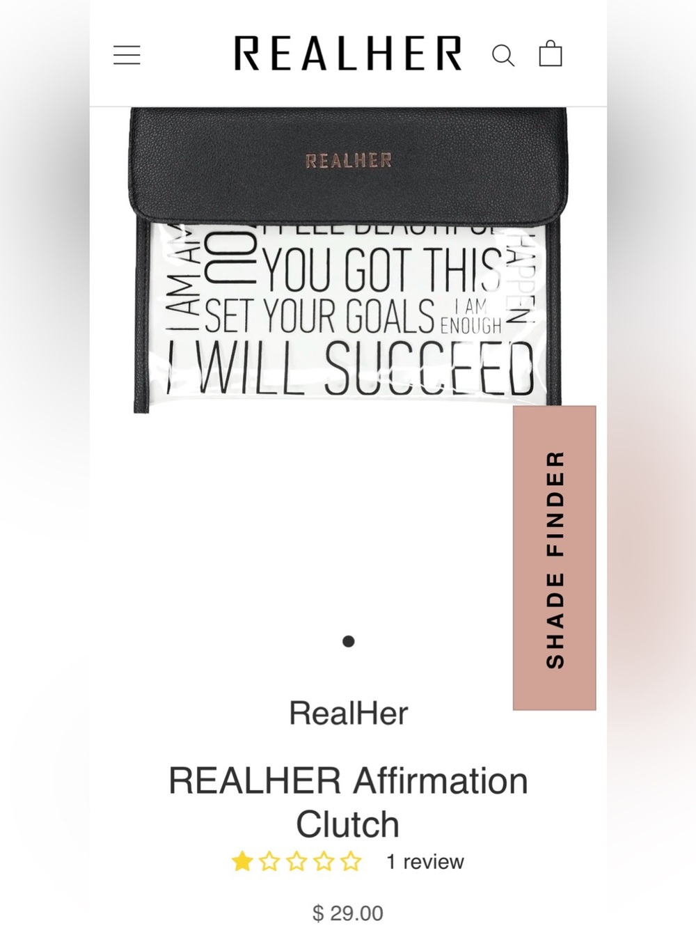 ✨ RARE/SOLD OUT ✨ RealHer [Affirmation Clutch / Lighted Makeup Case] – NWT